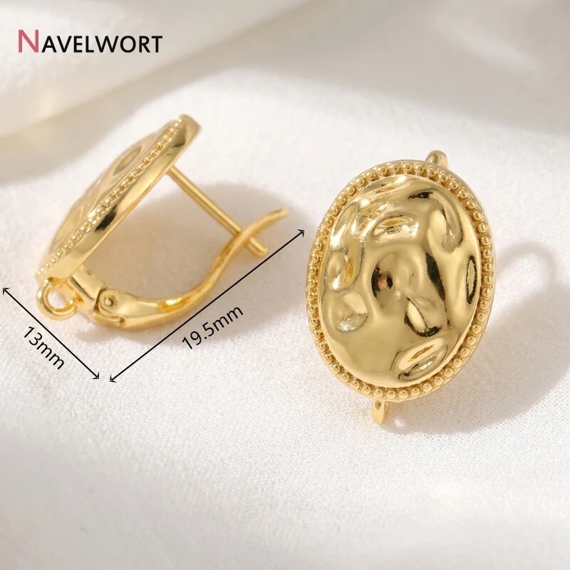 Крючки для сережек NAVELWORT латунь золото 18K 2 шт 1 pair, Желтый, 18K gold plated