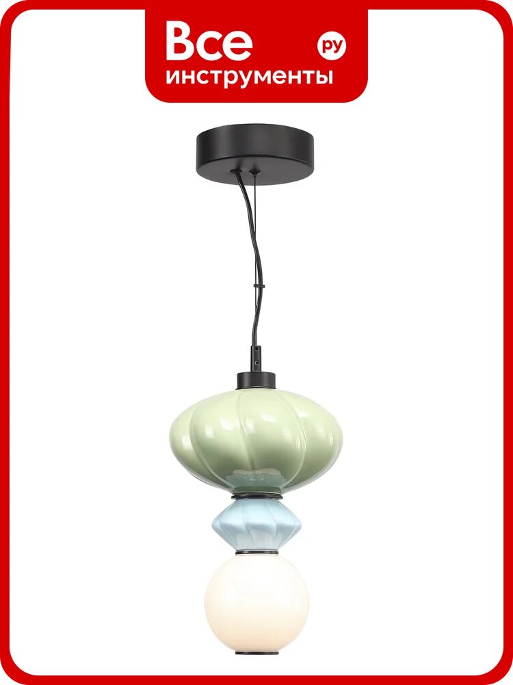 Светильник подвесной ST-Luce черный/зелёный, синий, опаловый LED 1х8W 3000K ST luce SL6134.403.01