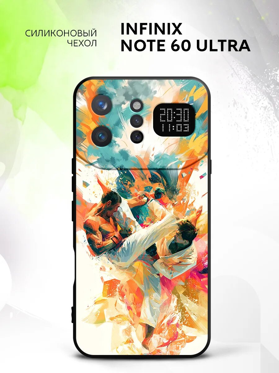 Чехол на Infinix Note 60 Ultra, Инфиникс Нот 60 Ультра бампер, противоударный, с картинкой бойцы акварель