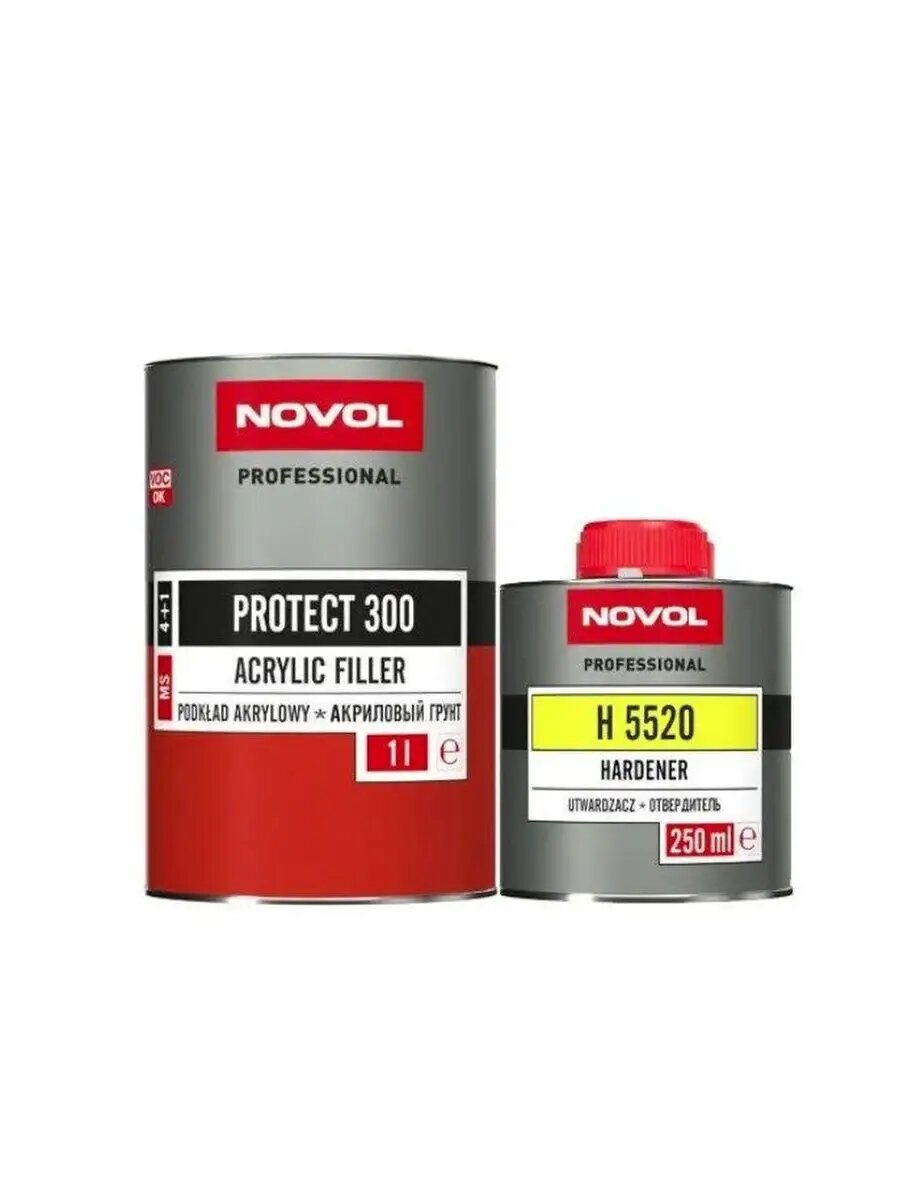 NOVOL Акриловый грунт 300 MS серый (1л+0,25л)