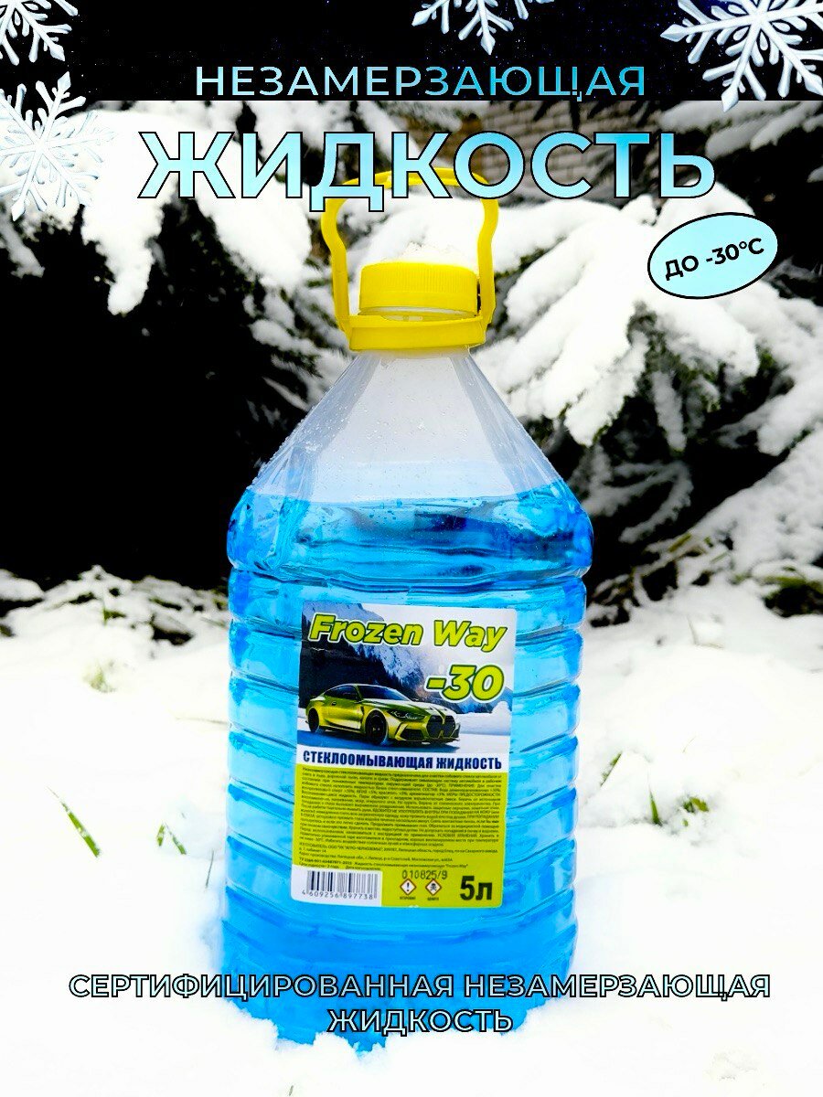 Незамерзайка для автомобиля -30 5л CLEAN VIEW FROZEN WAY / Омывайка для авто зимняя -30