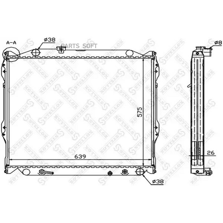 STELLOX 1025153SX 10-25153-SX радиатор системы охлаждения! АКПП\ Toyota Land Cruiser/Prado 2.4/3.0 KZJ90W 96-98