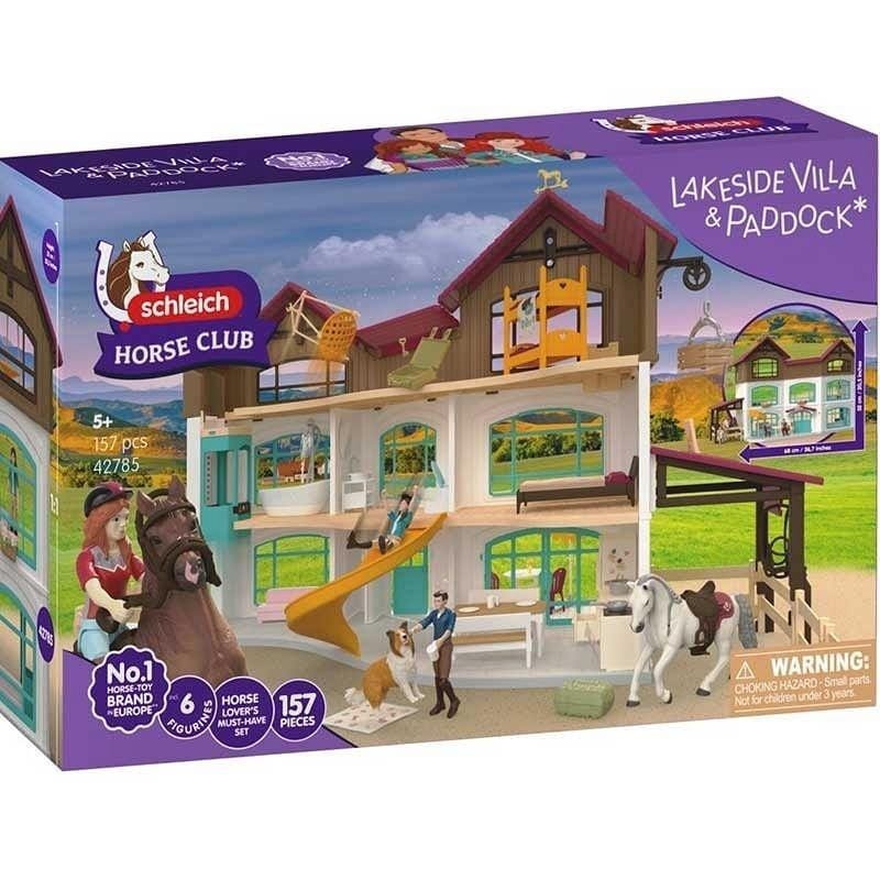 Игровой набор Schleich Horse Club вилла Лейксайд с паддоком для лошадей и фигурками 42551