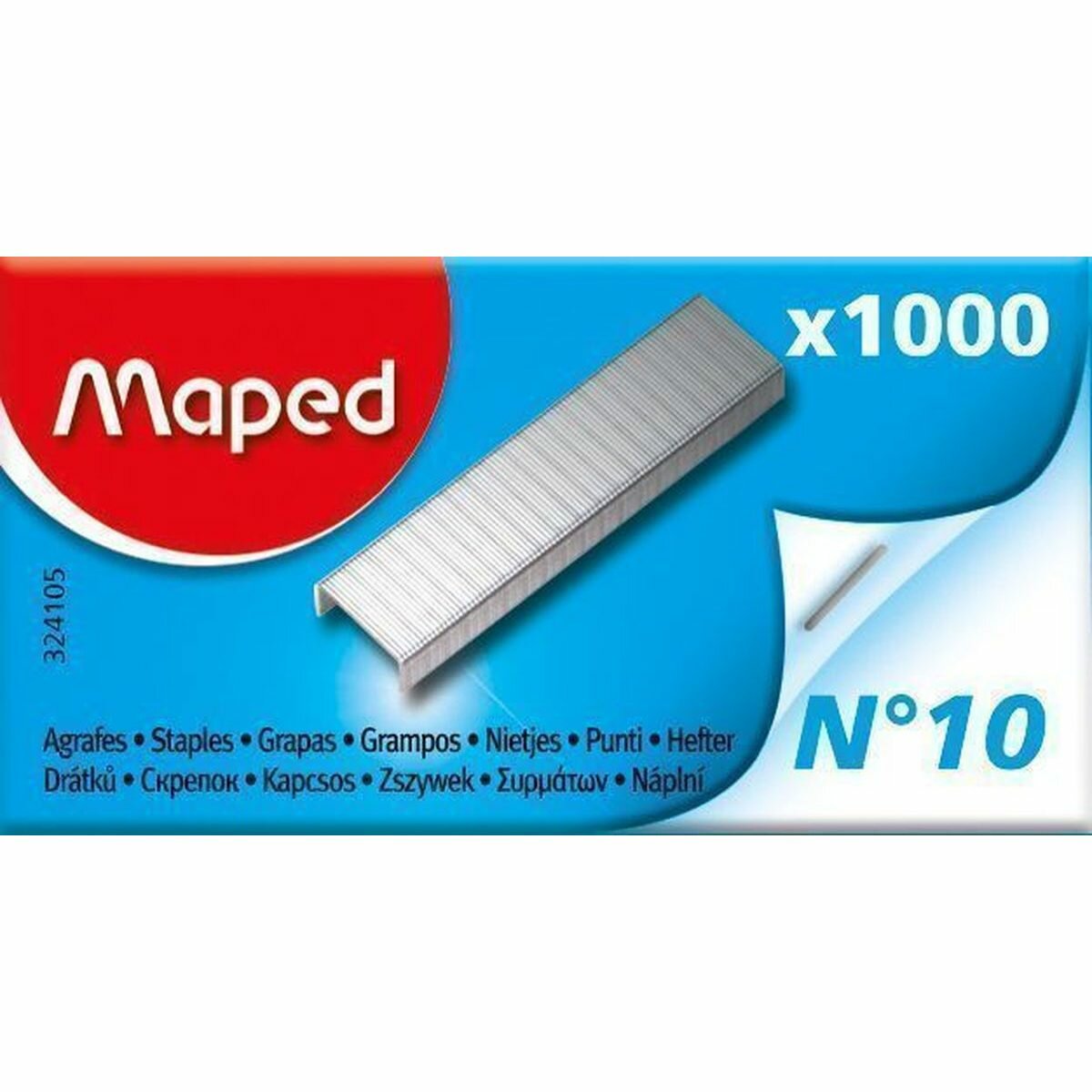 Скобы для степлеров Maped, №10, никелированные, 1000шт. (324105)