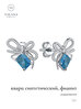Серьги пусеты TALANT, серебро, 925 проба, родирование, кварц синтетический, фианит
