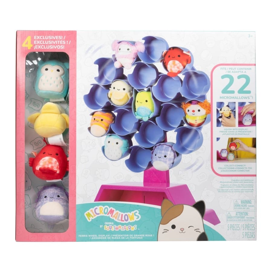 Мягкая игрушка Squishmallows Micromallows Колесо обозрения, набор из 4 игрушек, разноцветный