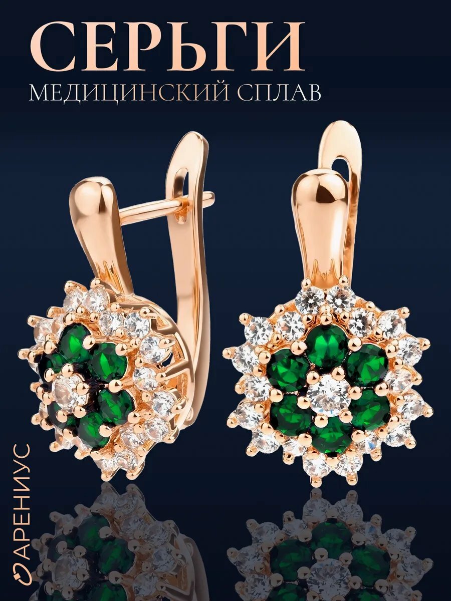 Серьги, фианит