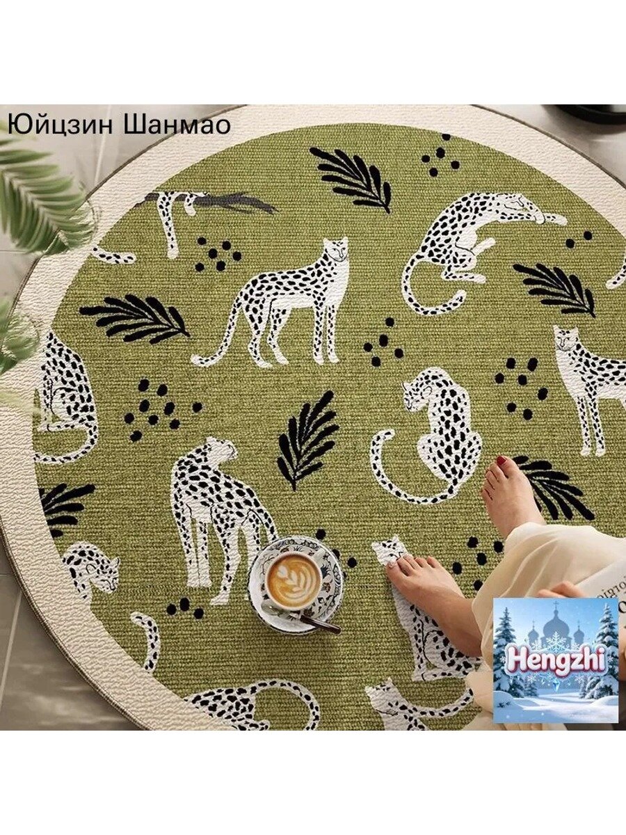 Ковер 100 см из полиэстера светло-зеленого цвета, производство Китай