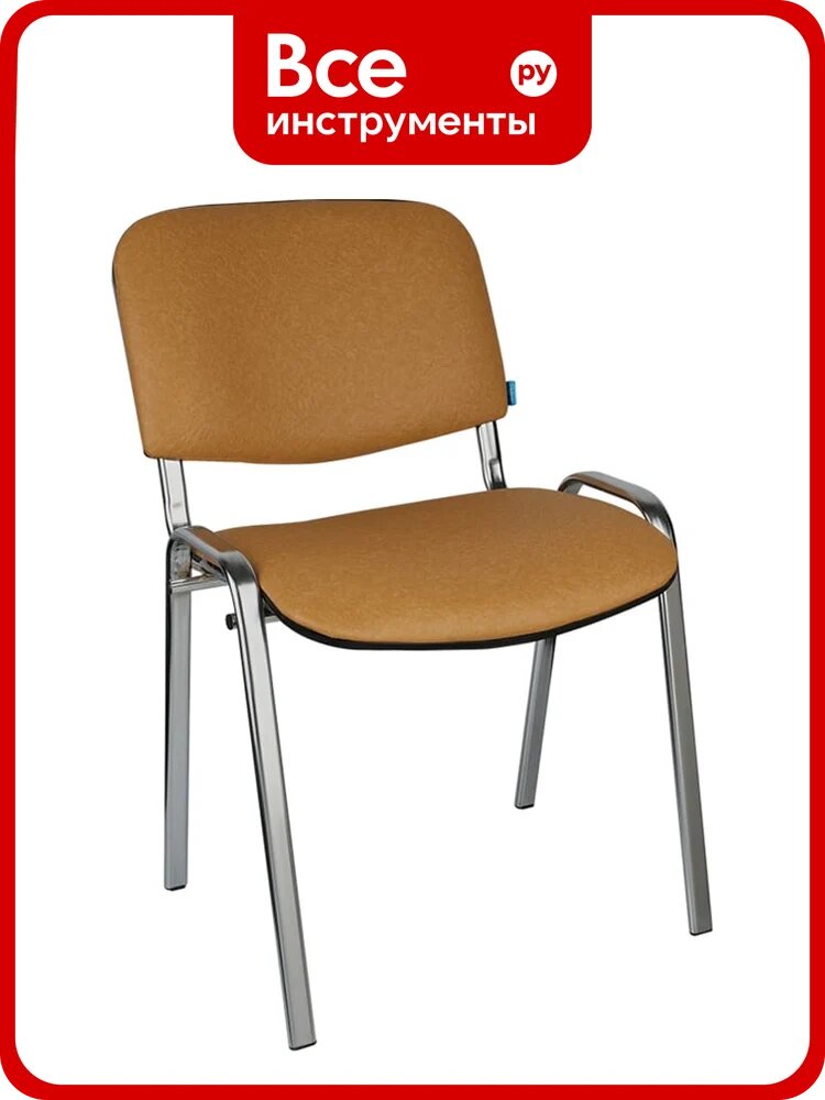 Стул Helmi hl-f01 изо, каркас хром, обивка кожзам песочный 330631