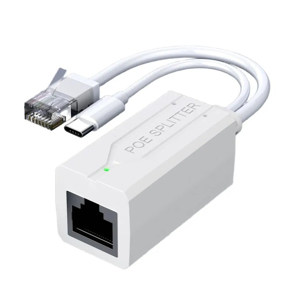 Миниатюрный активный Micro USB/Type C PoE Splitter преобразователь DC40V в DC5V для камер безопасности и сетевых устройств, - Порт типа C