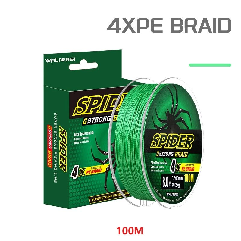 Плетенка Spider 4XPE 0.15mm, 100m, 2.5, Зеленая