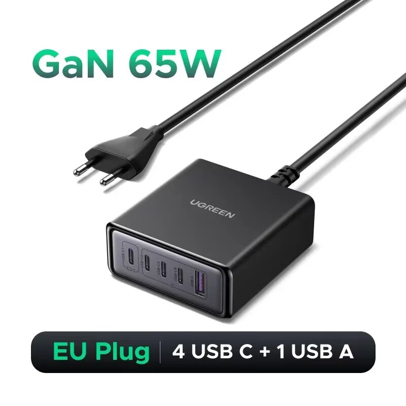 UGREEN 100 Вт GaN зарядное устройство для настольного ноутбука быстрое зарядное GaN 65W EU