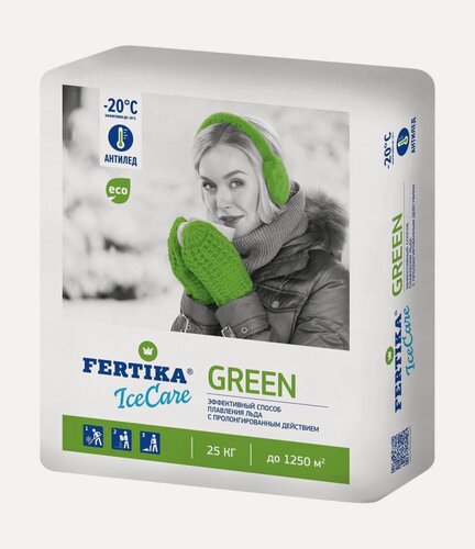 Изображение товара Противогололедный реагент FERTIKA ICECARE GREEN 25 КГ