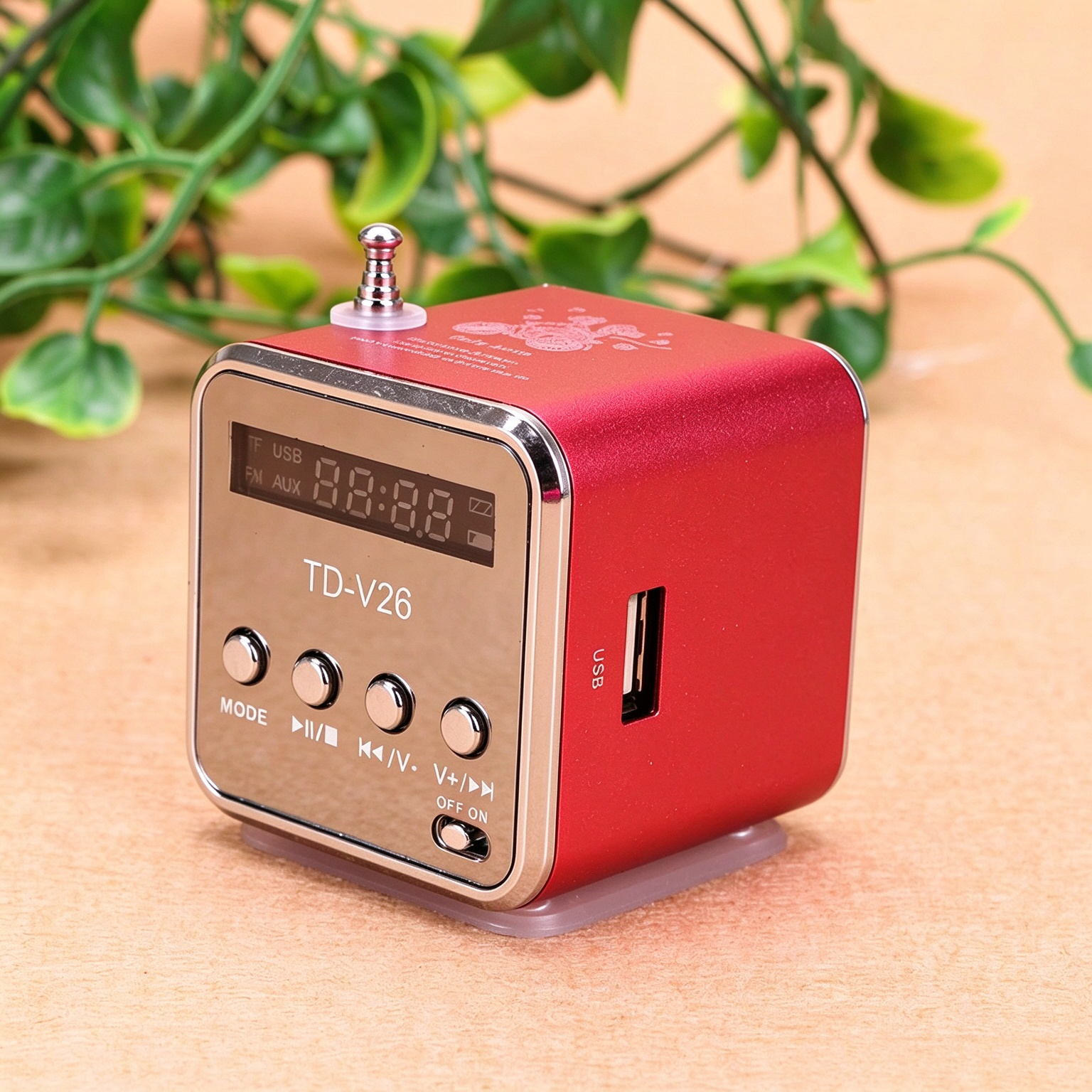 Portable TD V26 Digital Radio Speaker Mini FM Radio Receiver with LCD Stereo Speaker Support Micro Memory Card