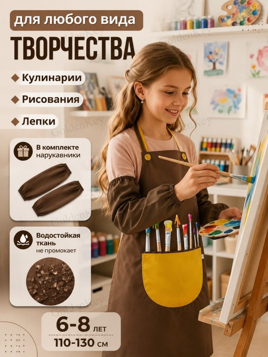 Фартук для рисования с нарукавниками-