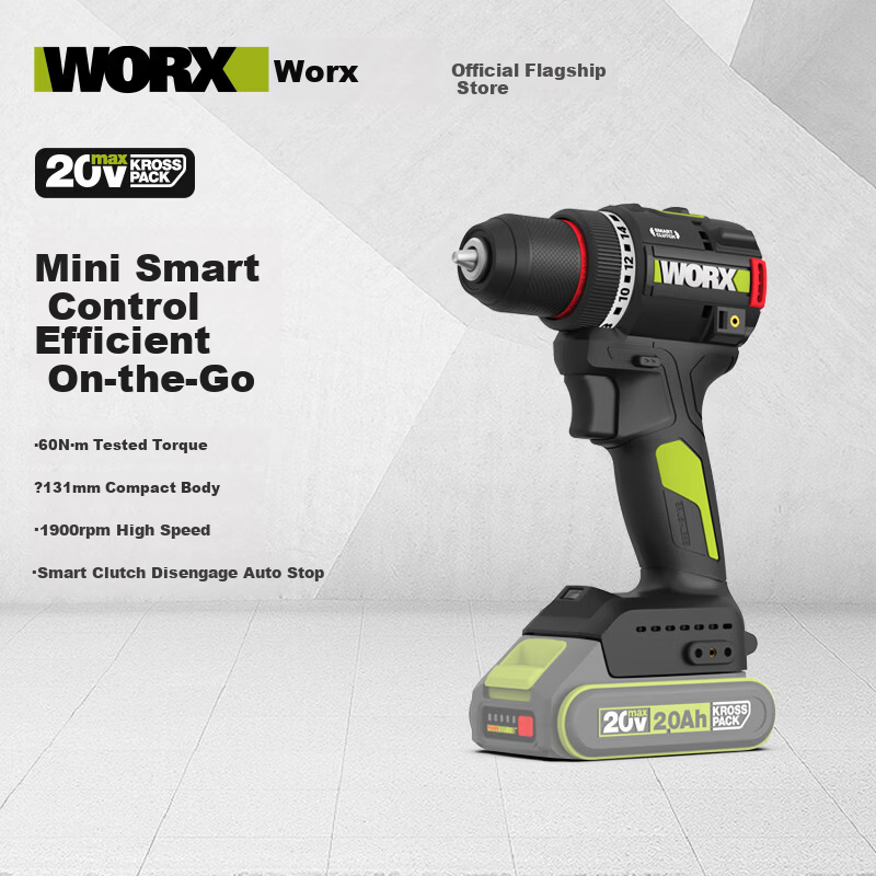 Worx 20V Бесщеточный Литий-Ионный Дрель WU176.9 Базовая Модель Беспроводная Электрическая Ручная Дрель Стиль：Без