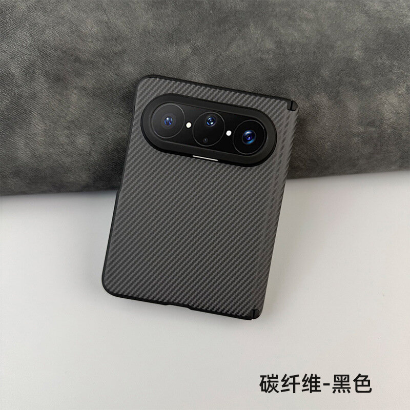 Чехол Huawei Pura X Max карбоновое волокно черный черный край магнитный шарнир вырезанная рамка защитное стекло