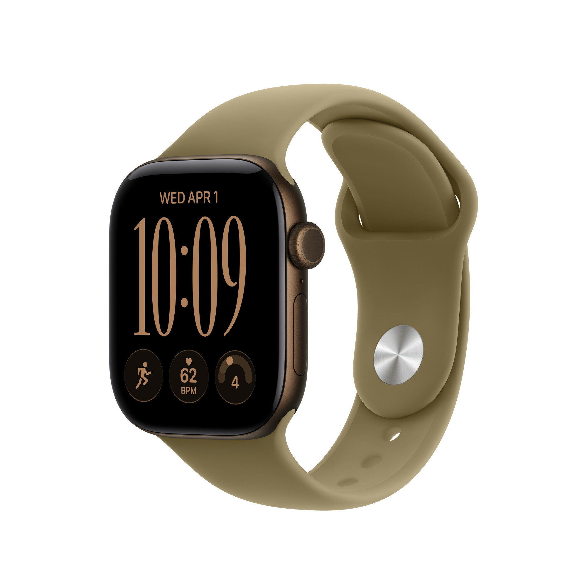 Умные часы Apple Watch Series 12 (2026) 42 мм, GPS, Dark Bronze Aluminium Case, Olive Sport Band S/M