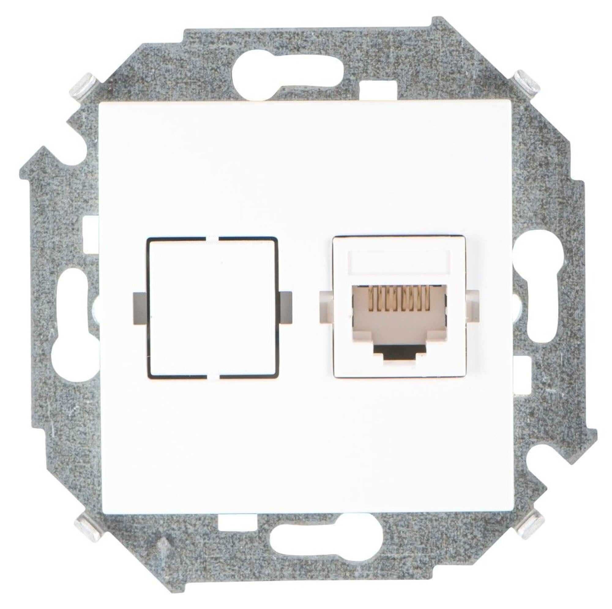 Simon 15 Белая Розетка компьютерная 1-местная RJ45 кат.5е, 1 шт.