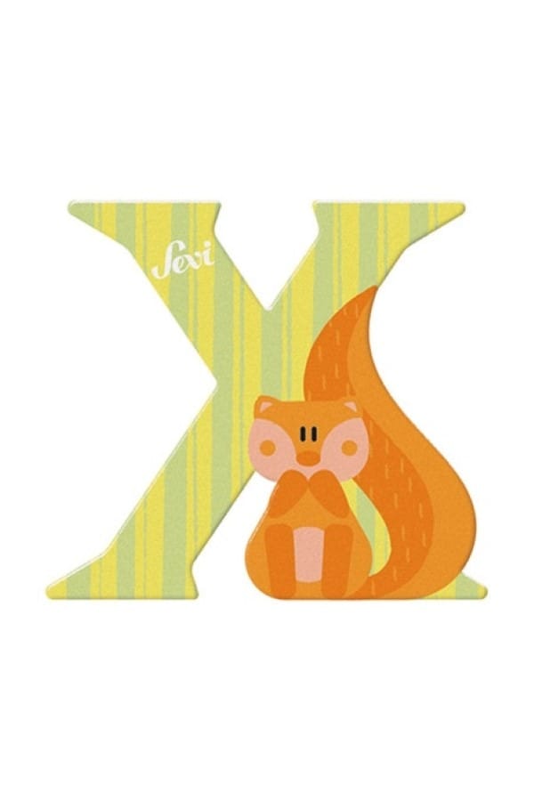 Деревянная буква Sevi X, разноцветная