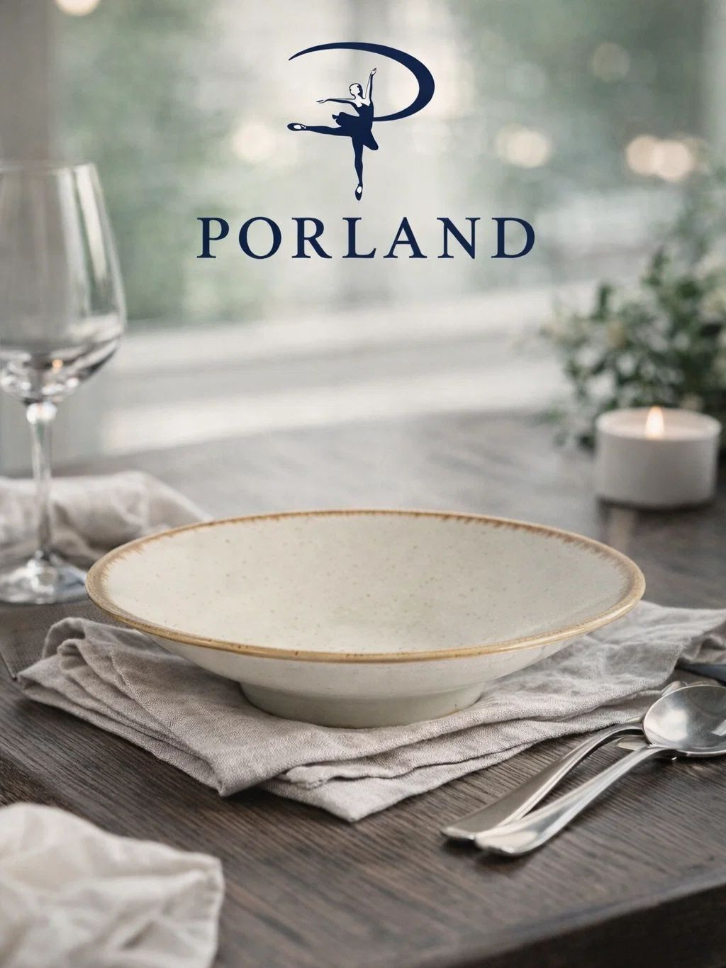 Салатник, тарелка глубокая малая бежевая Porland "Seasons" 1 шт, 20 см. Ударопрочный, профессиональный фарфор, для салата, пасты, основных блюд.