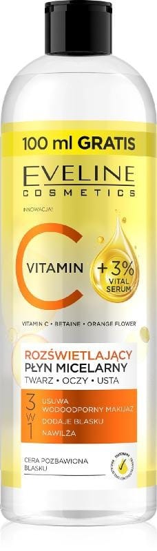 Средство для снятия макияжа Eveline Vitamin C мицеллярная жидкость 3 в 1, 500 мл
