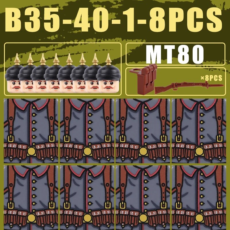 Военные солдаты WW1, фигурки, B35-40-1-8PCS