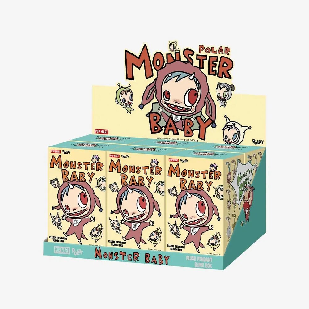 Коллекционная POP MART - POLAR-Monster Baby Collection Series Plush Pendant Ver.1, Подарки, Набор (6 шт)