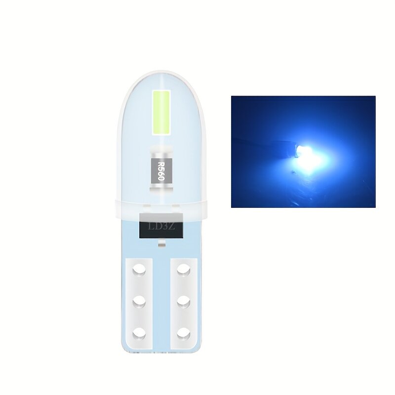 Светодиодные декоративные лампы T5 W3W 3014 2SMD, 8 шт, DC 12V, ледяной синий, для приборной панели и салона мотоцикла