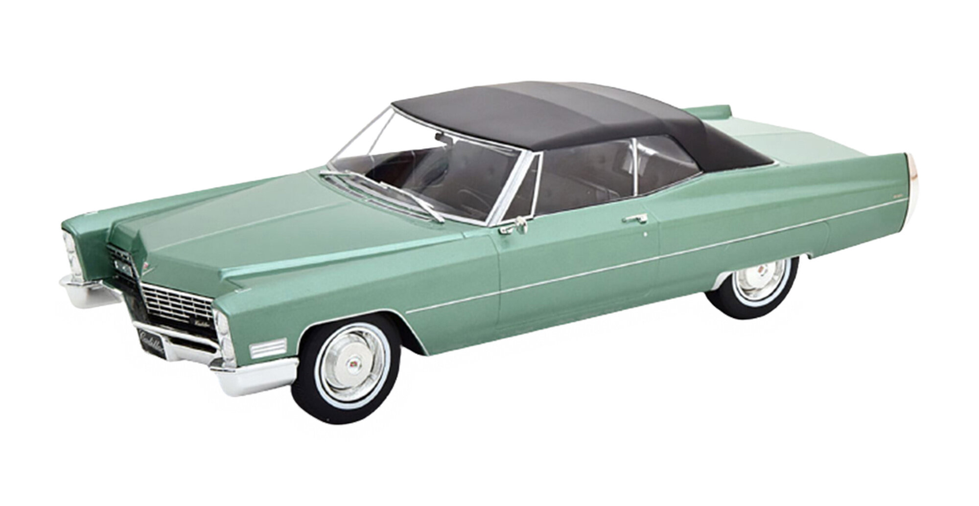 Модель коллекционная KK-SCALE Cadillac deville with softtop 1967 lightgreen-metallic black limited edition 500 pcs