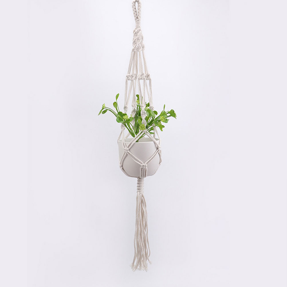 Сетка Для Цветочного Горшка Утолщенная Ручная Вязка 2 Шт 105X15X15Cm Белый