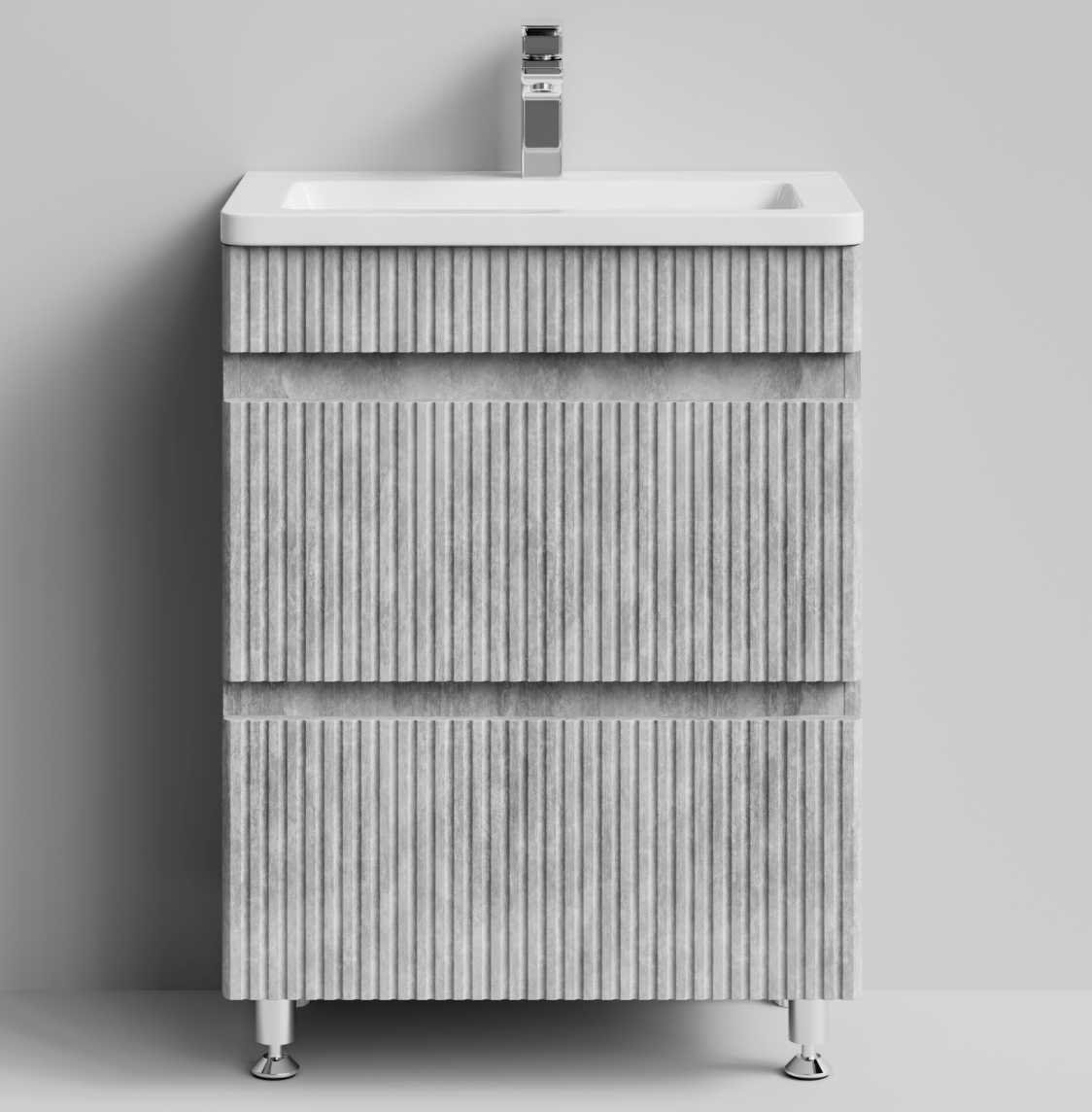 Тумба с раковиной Modules, Напольная, горный камень, матовая, 60 см x 36 см