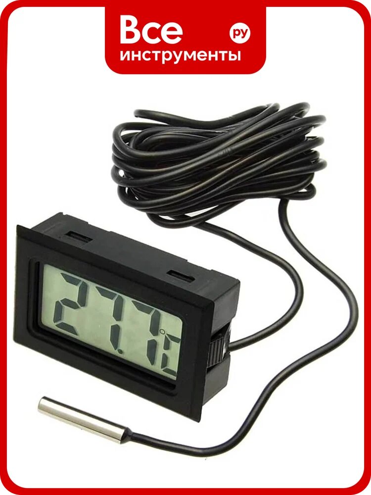 ЖК термометр/гигрометр малогабаритный RUICHI HT-1 black 5m 101596