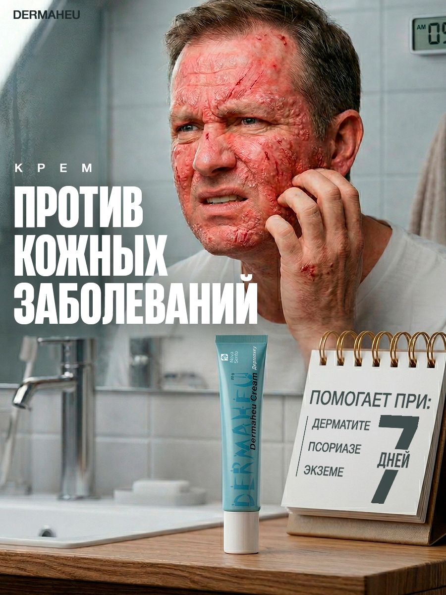 Dermaheu / Крем от псориаза, от дерматита, от экземы, от зуда, мазь от псориаза / 20 г