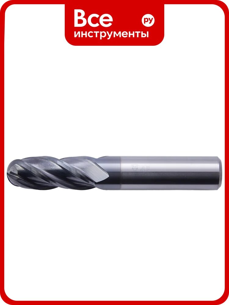 Фреза сферическая цельная AlTiN (12х12х30х75 мм; 4F; HRC45; ц/х; К40) PANDA CNC mf41204