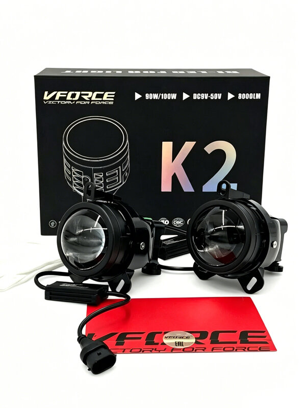 LED ПТФ VFORCE K2 3" для Лада Приора, Нива Шевроле, Газель 90W/6500K/3 дюйма
