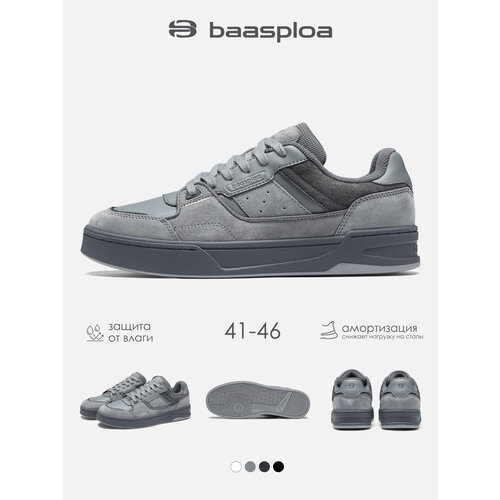 фото Кроссовки baasploa sneaker, полнота 6 (ru)/ на среднюю стопу, размер 43, серый