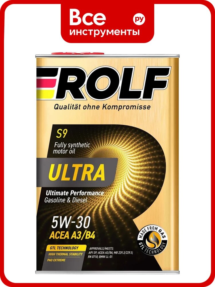 Моторное масло Rolf ULTRA 5W-30, ACEA A3/B4, API SP, 4 л 323105
