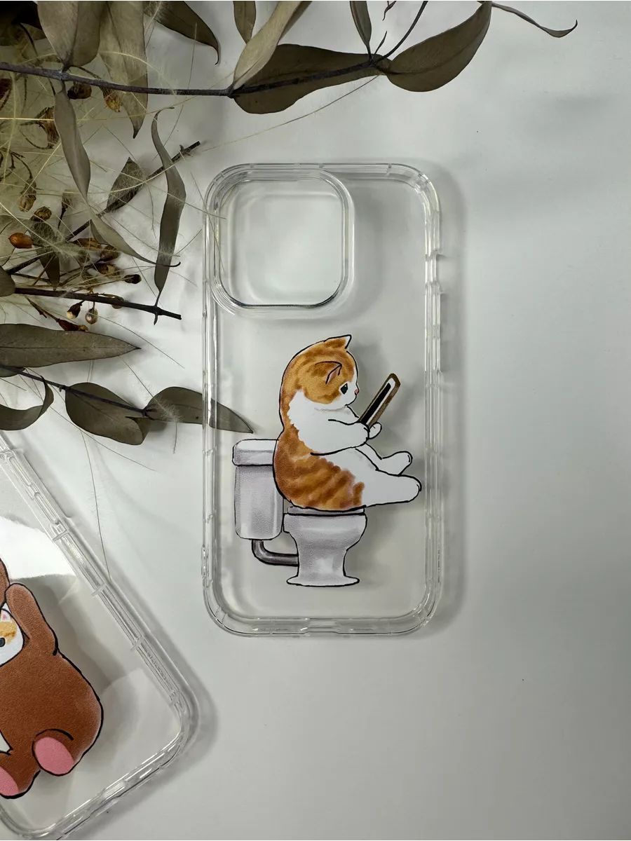 Чехол-Накладка с Милым Котиком для смартфона Apple iPhone 13 Pro, материал силикон, защита камеры