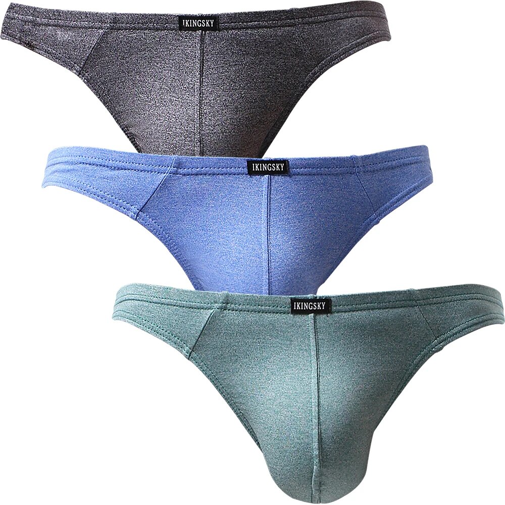 Мужские стринги, мягкое эластичное нижнее белье Синий, L, 3Colors