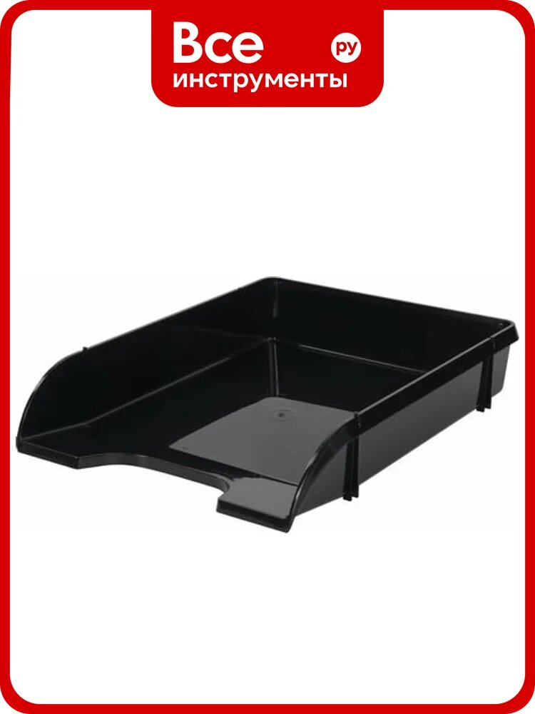 Горизонтальный лоток для бумаг BRAUBERG Classic 330х240х62 мм черный 237285