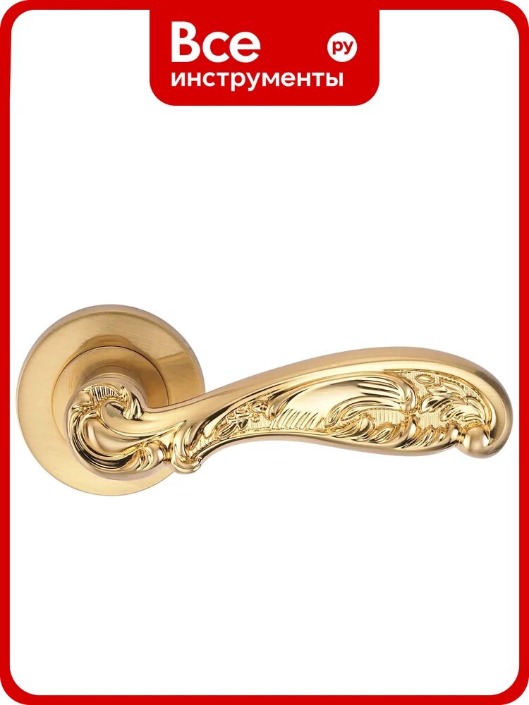 Дверная ручка на круглой накладке GENESIS FLOR S. GOLD 20G 940000000847