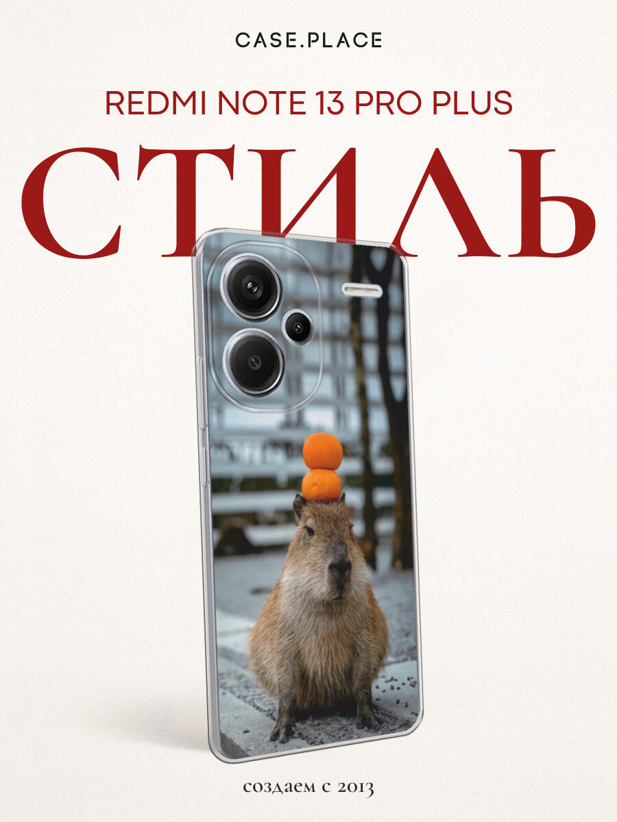 Чехол на Xiaomi Redmi Note 13 Pro Plus / Сяоми Редми Нот 13 Про + с принтом Капибара медитирует