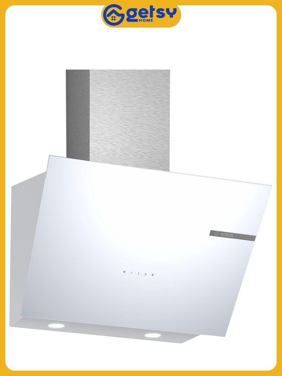 Вытяжка BOSCH DWK66PJ20T, отвод, циркуляция, электронное управление, светодиодное освещение, 71 дБ, белый