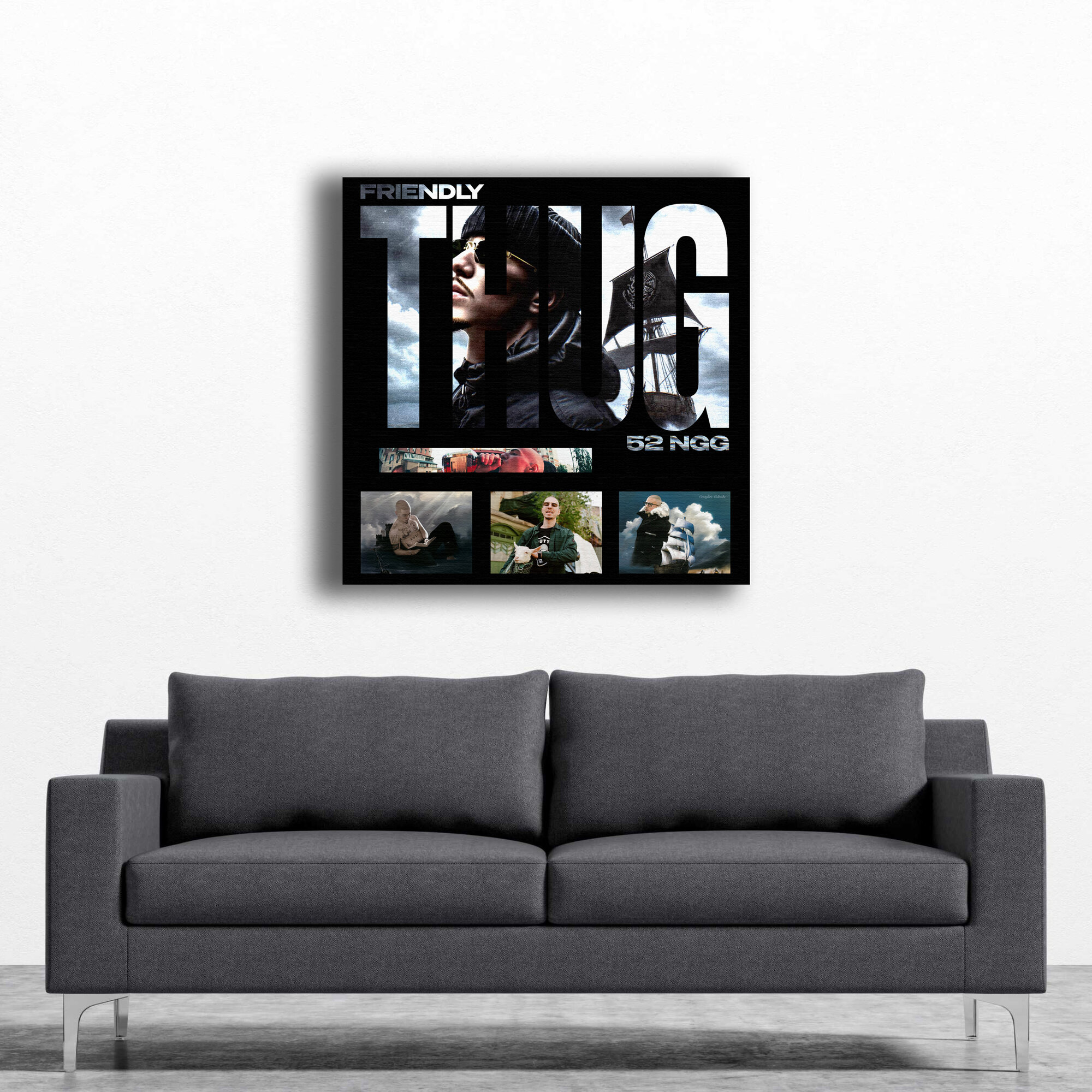 Картина на холсте Friendly thug Френдли таг 52 / 50*50