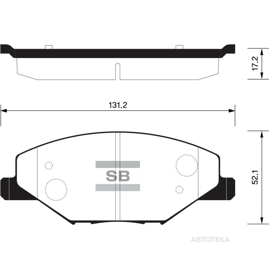 Колодки тормозные передние SKODA FABIA II (2007-2014) VW GOLF IV (1997-2003) AUDI A6 II-III (1997-2010)/ A4 I-II 1994-2005) SANGSIN BRAKE SP1595