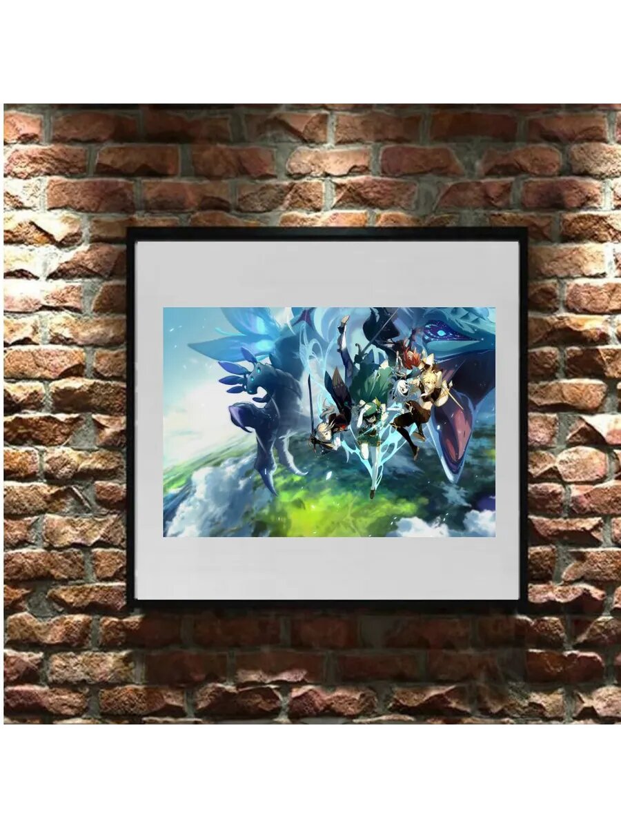 Плакат "genshin impact mi" А4