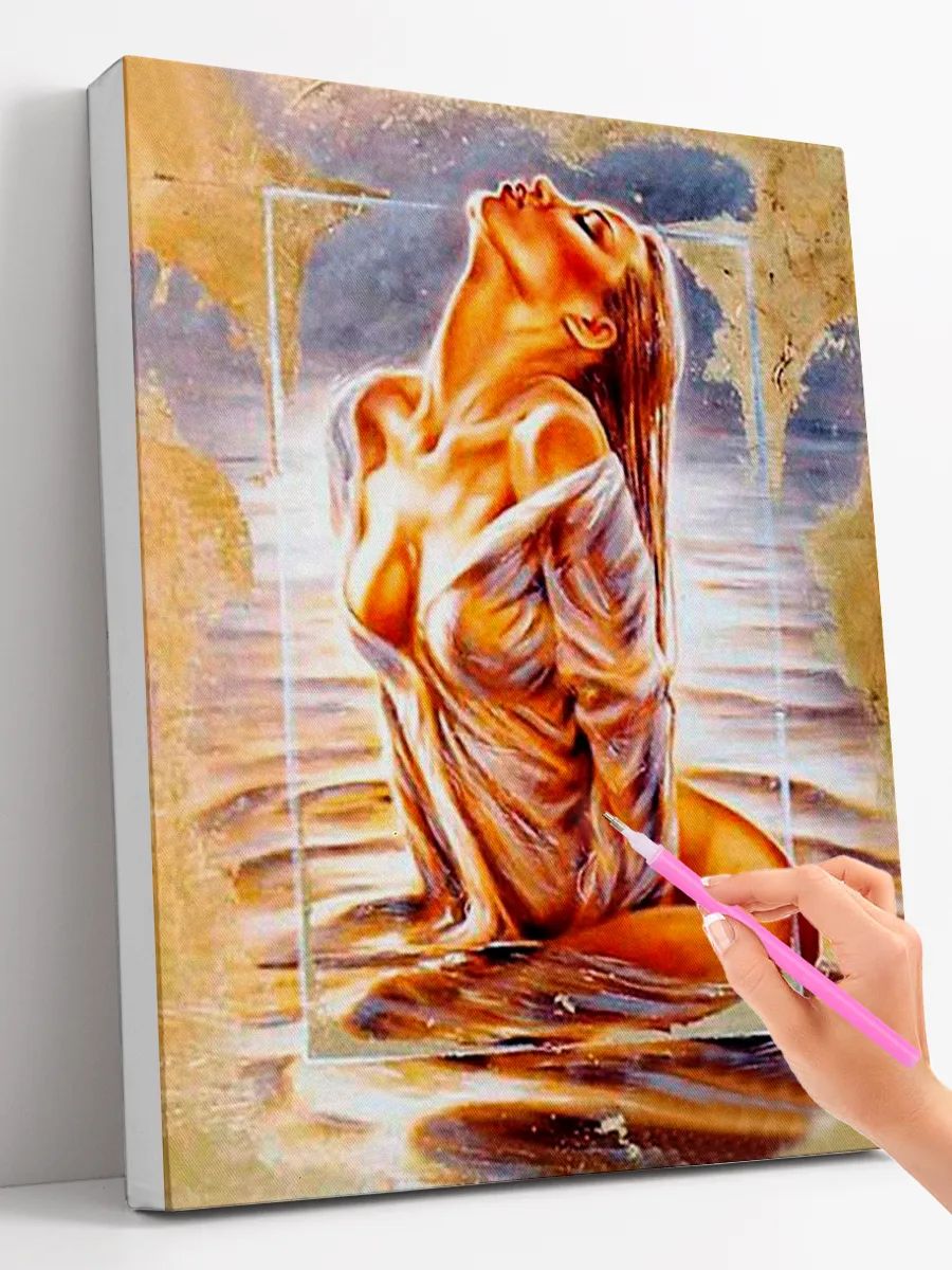 Алмазная мозаика (40x50) "Девушка"