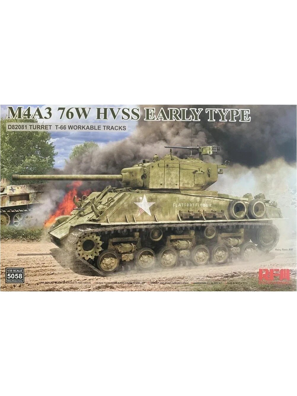 Rye Field RFM 5058 1/35 m4a3 76w hvss Ранние Тип Модель танка