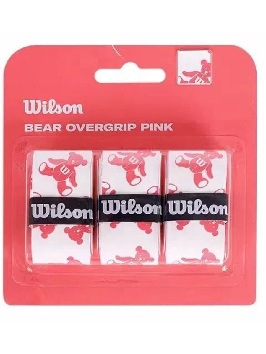 Намотка Wilson Bear Overgrip Pink для теннисной ракетки, 3 шт